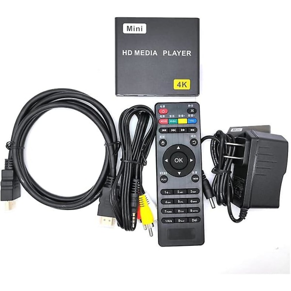 Hdmi Media Player Mini Størrelse 4k 1080p Full-hd Digital Media Player Støtte Hdmi/av-utgang -