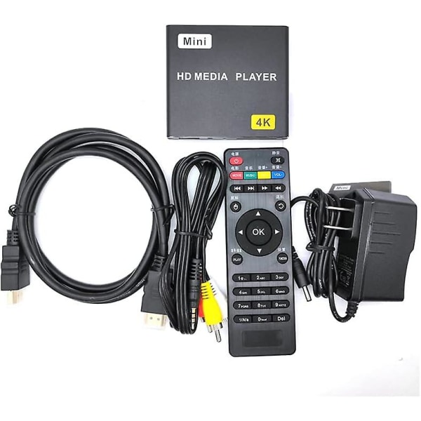 HDMI Mediaafspiller Mini Størrelse 4K 1080p Full-HD Digital Mediaafspiller Understøtter HDMI/AV Udgang -