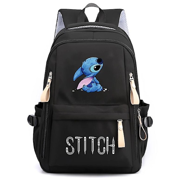 Lilo & Stitch Stitch Stitch -alkeiskoulu, yläasteen koululaukku, mies- ja naisopiskelijoiden kaksoisreppu, matkareppu