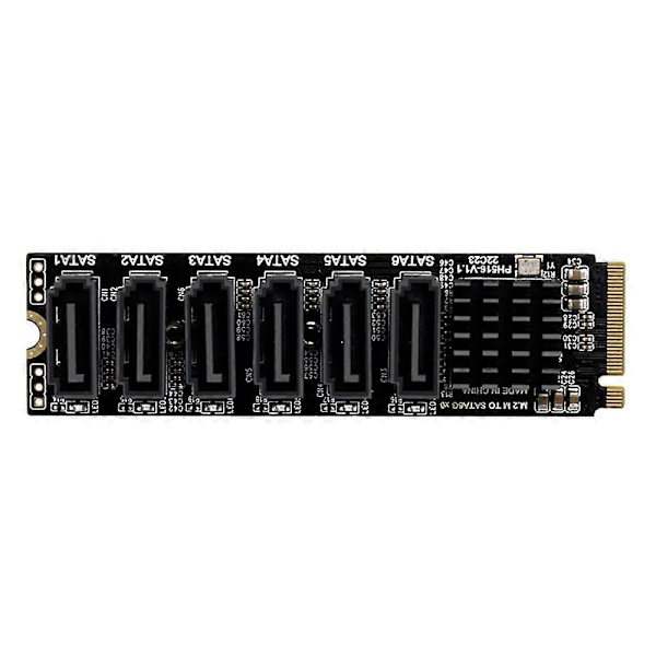 SATA-adapterkorttillbehör 5 portar SATA3.0 expansionskort för SATA III 6GB/S M.2 NVME PCIe-dator