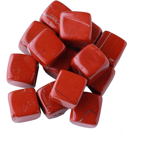 500 g naturlig rød jaspis krystall tumlede steiner 0,78" polert kube krystallkvarts for chakra-meditasjon Balanse Reiki energi edelsten hjemmedekorasjon