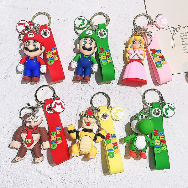 Super Mario Brothers Inspired Keychain - Tecknad Anime Mario Yoshi Nyckelring Nyckelring Hängsmycke Berlock Presenter till vuxna barn fans