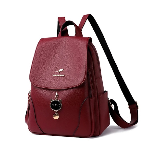 Högkvalitativ läderryggsäck för kvinnor, stor kapacitet, skolväska, reseryggsäck Blue Backpack