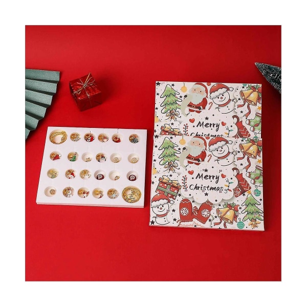 Julekalender, Jenter Julekalender 24 Dagers Nedtelling Kalender DIY Smykke Armbånd Blindboks, 22 Smykkeperler,b