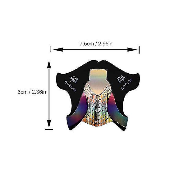 300 stk. Negleforlængelses Stencil Manicure Guide Sticker Adhesive Negleform Forlængelse | Negleform