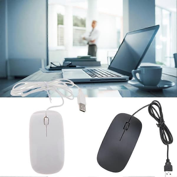 1 KABLET USB OPTISK MUS For PC BÆRBAR DATAMASKIN RULLE N black/One-size