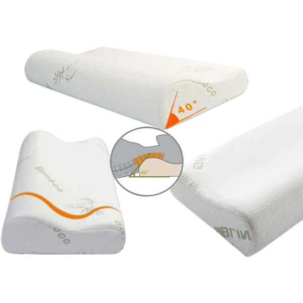 Contour Memory Foam Pude - Cervical Ortopædisk Dyb Søvn Nakkepude（55*35*11cm）