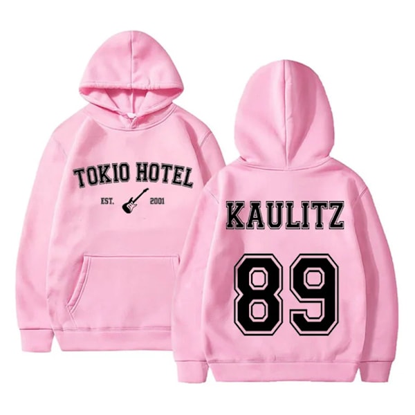 Tokio Hotel Hupparit Rock Bändi Pulloverit Bill Kaulitz Painatus Hupullinen Kaulitz 89 Hupullinen Y2k Katutyyli Tokio Hotel Hupullinen pink M