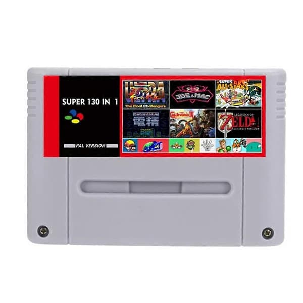 Super 130 i 1 Spil Spilkort til SFC 16 Bit Spillekonsol