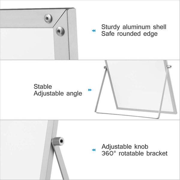 Magnetisk whiteboard med stativ för skrivbord Dubbelsidig whiteboard Planner Påminnelse för skola