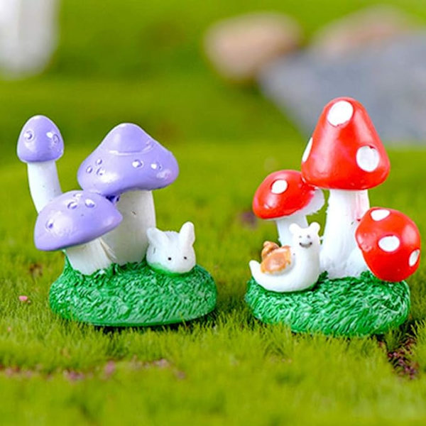 4 st Sagolik trädgårdssvampar Miniatyr svamp Sagolik trädgårdshus Mikro landskap Trädgårdsdekoration Dockhus Heminredning Växt Blomkrukor O