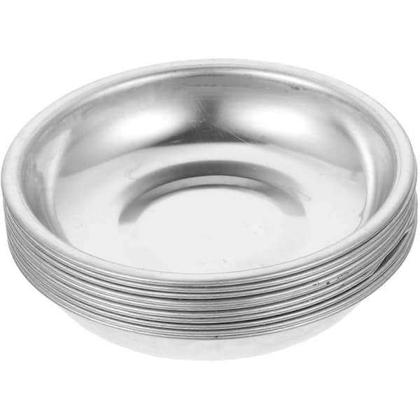 10 stk. sauceskåle i rustfrit stål – små kondimentskåle Silver 8X8CM
