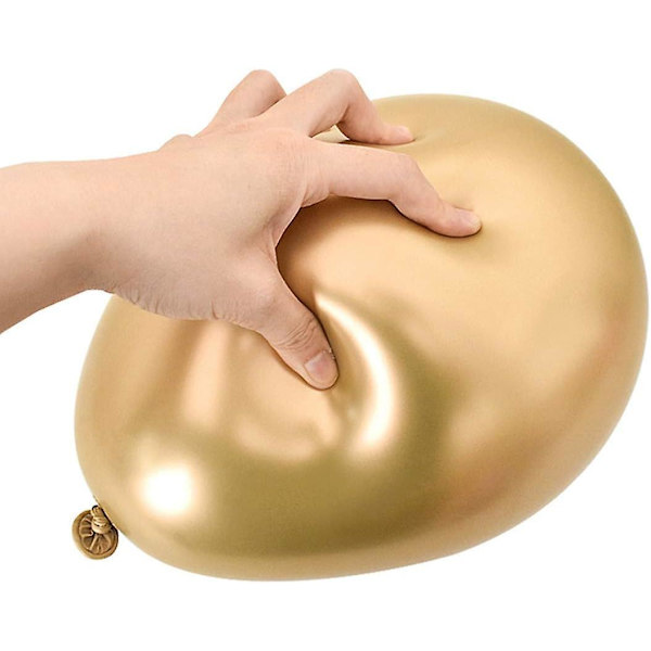 Metalliska Ballonger - Kromglänsande Latex Tjocka Färgballonger (50 st, Guld)