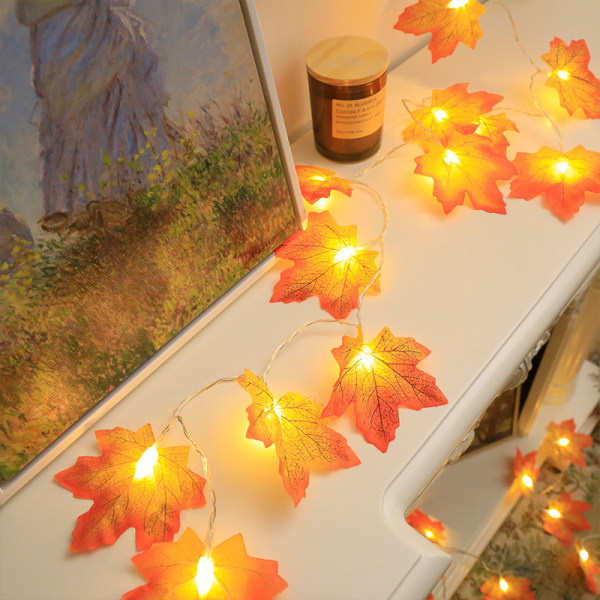 Lövsnöreljus, vackert festivaltillbehör 10 LED-dekorativa för hem Trädgårdar Gårdar Halloween-dekoration