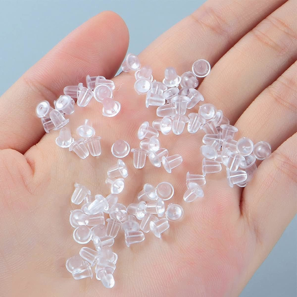 Ørebakker Sett Ørestopper Gummi Ørebakker Stopper Øreputer Spenner 200 Stykker Ørebakker Erstatninger for Kvinners DIY Smykker Øre