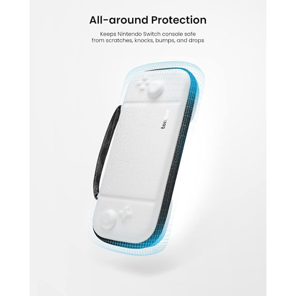 Tomtoc Bæretaske til Hori Nintendo Switch Split Pad Compact, Hård Skal Beskyttende Rejsetaske med 10 Spilpatroner, Split Pad Fit Controllers C