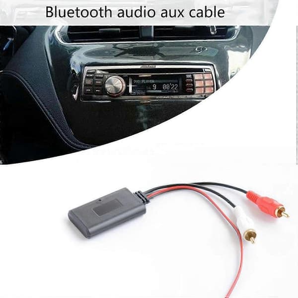 2 st bil trådlös Bluetooth-modul musikadapter RCA AUX-kabel Universal 2RCA-gränssnitt Bluet
