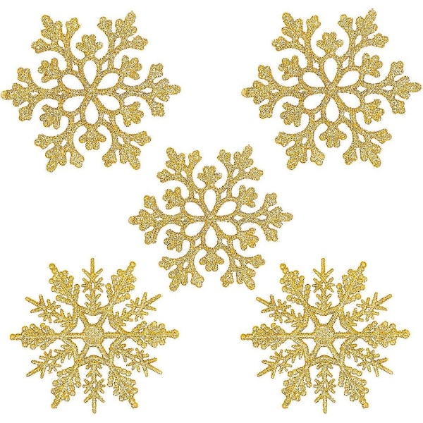 2023 - Snefnug-juledekoration, 24 stykker snefnug-dekoration, juletræspynt