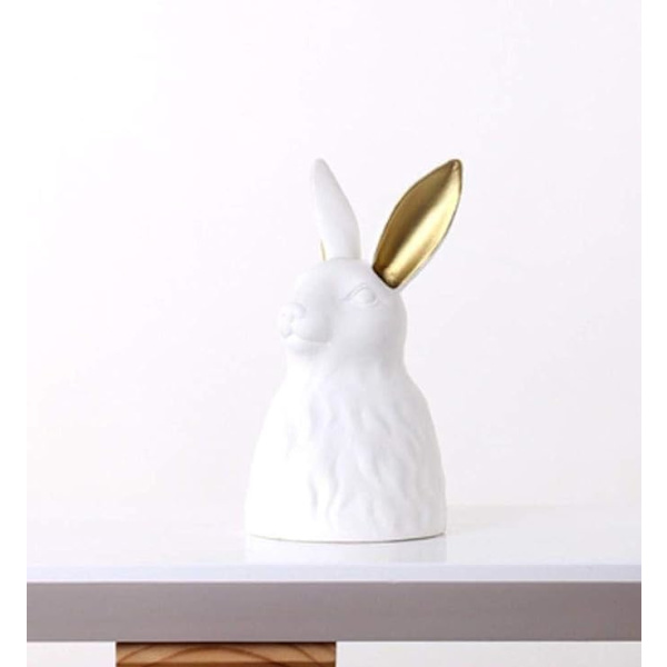 Ornament Hvid Vase Desktop Skulptur Ornament til Hjem Kreativ Stue Veranda Tv-skab Sofabord