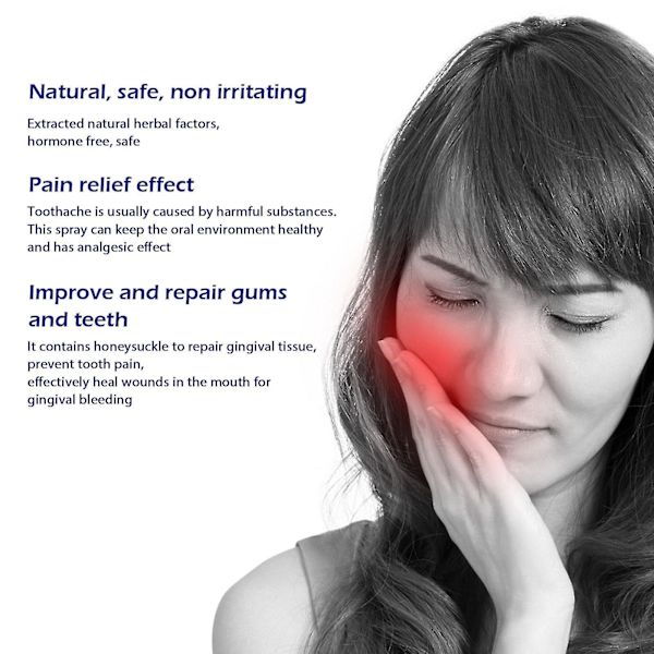 Tandvärksspray Omedelbar Smärtlindring Oral Tandvård Effektiv Tandbehandling 20ml