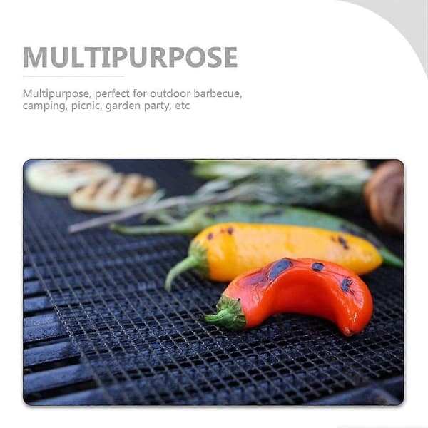 Non-Stick Grillmatte i Mesh for Utendørs BBQ 3 Stk. Grilltilbehør i Glassfiber