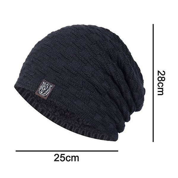 1 stk. hue til mænd vinter varme huer strik slouchy tyk hue