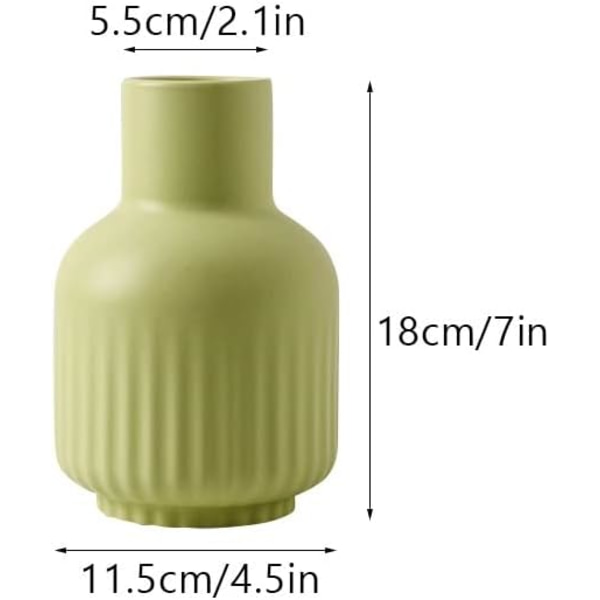 Nordisk keramisk vas Hem Vardagsrum Bord Dekoration Blommor Hydroponisk Behållare Veranda Sovrum Inredning Tillbehör (Färg: Grön)
