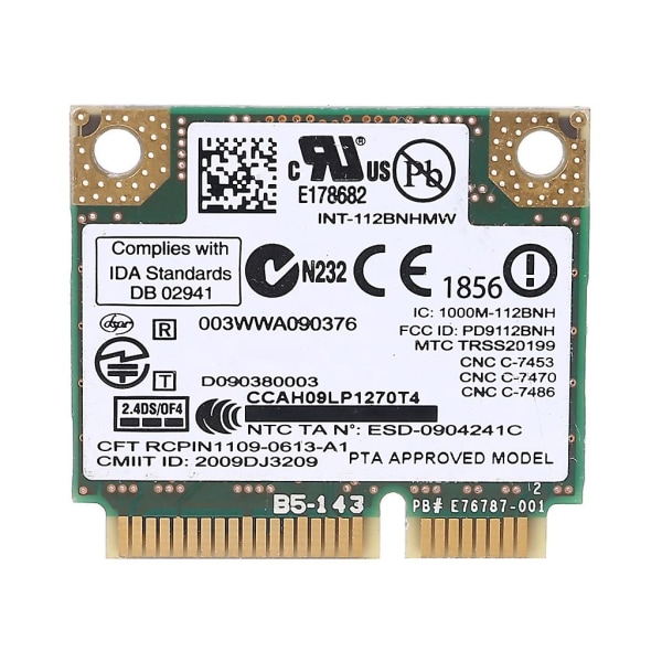 For Centrino Wireless-n 1000 Wifi Link1000 802.11 B/g/n 112bnhmw 300mbps Halv Mini Pci-e Trådløst Kort