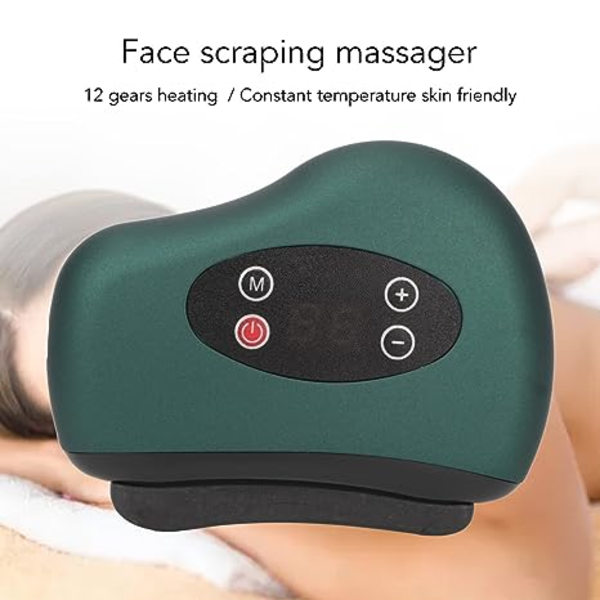 Ansikts- och kroppsskulpterande massageapparat för skrapning, uppvärmning och skrapning, elektrisk skrapapparat för armar och nacke (svart)