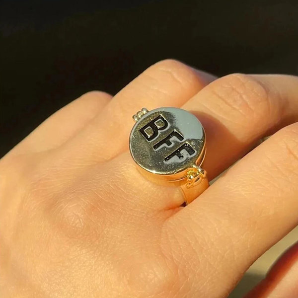 BFF Åbenbar Veninde Ring BFF Ring Sølv BFF Åbenbar Sød Kobber Ring