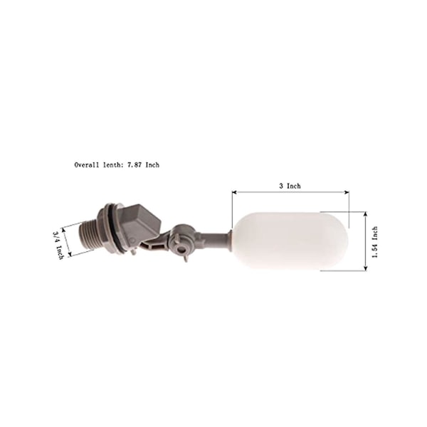 4 stk. 3/4 tommer vandflyderventil med justerbar arm plast vandfilter flyderkugleventil til vand