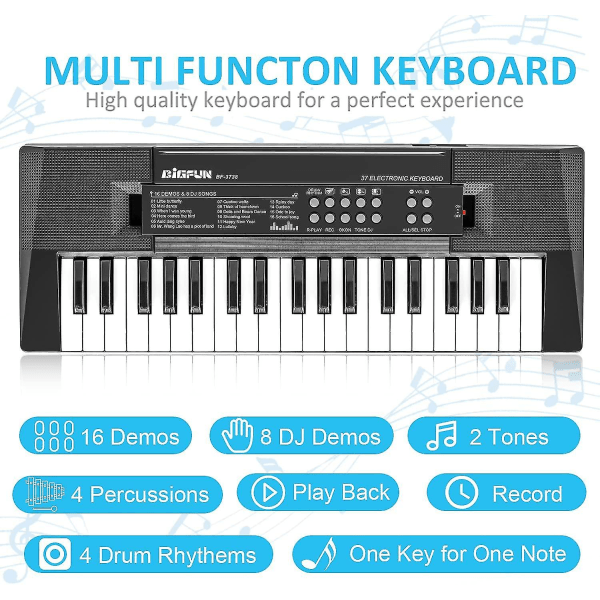 Elektronisk klaver med mini keyboard 37-tangenters elektronisk keyboard klaver børns klaver