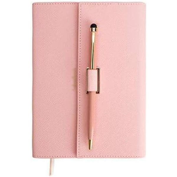Journal Journal Premium tjockt papper konstläder skrivande anteckningsböcker med pennslinga Söt och bärbar anteckningsblock Utsökt dagbok (färg: rosa)