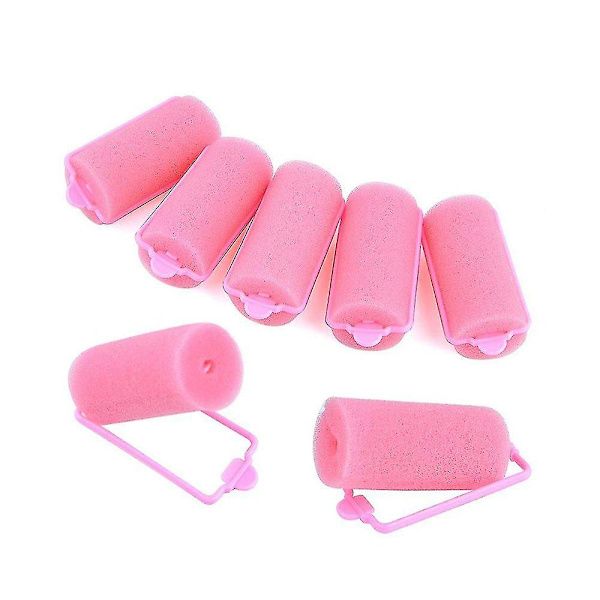 32 st hårrullar i svampgummi, rosa hårrullar, mjuka svamprullar för hårstyling, gör-det-själv-hårrullar