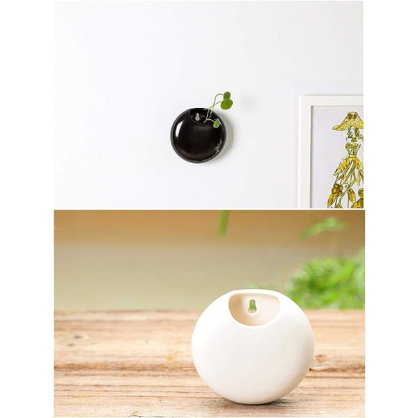 Blomkruka i keramik, hängande väggplanterare, set om 2, moderna blomkrukor för hydroponiska växter eller konstväxter, krukor för hemmet, kontoret, dekoration G