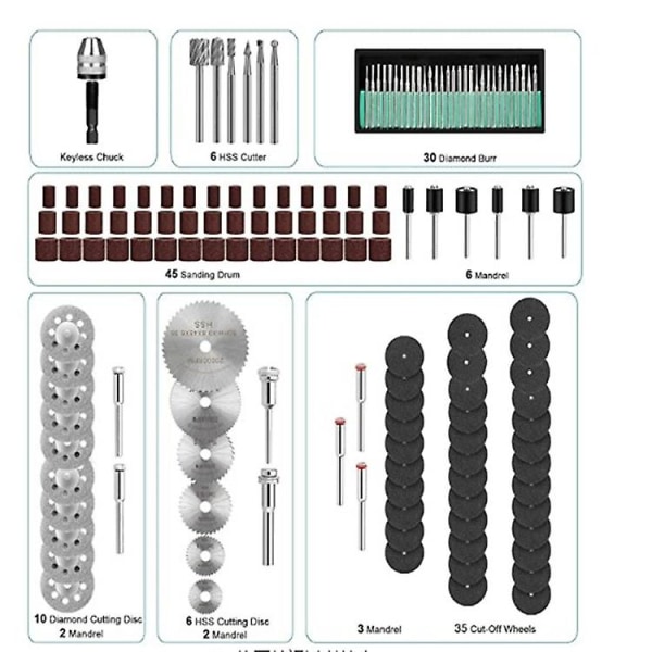 147 stk. Slibeskafter - Sæt med roterende slibeværktøjer til Dremel Negleboremaskine, Savblade