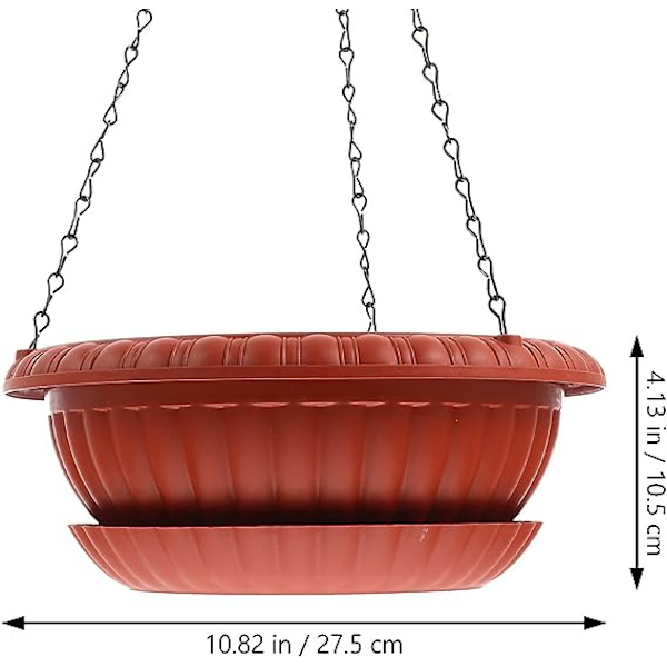 3 Set Hängande Planteringskrukor Hängande Blomkrukor Plastväxt Hängare Hållare Hängkorg med Bricka och Kedjor för Inomhus Utomhus Hemträdgård Kryddväxter Succulenter