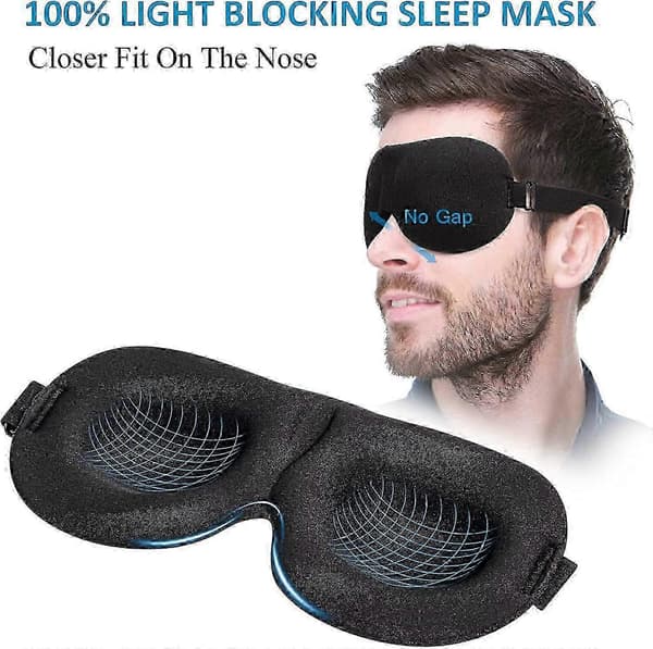 Sovmask för sidosovare, 100% mörkläggning 3D, 3-pack
