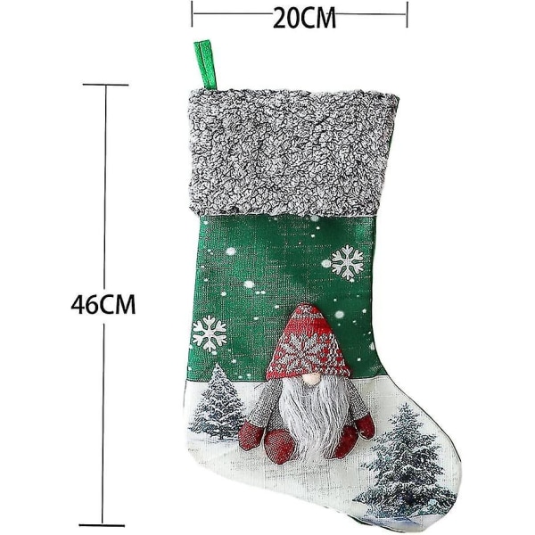 Julstrumpor 3 stycken, 18 tum (ungefär 45,7 cm) Stora julstrumpedekoration,