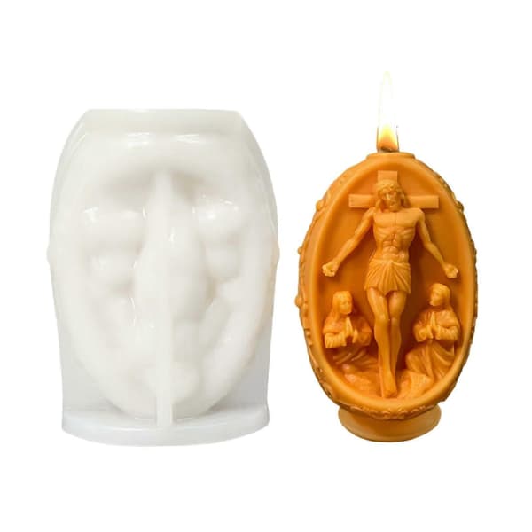 3D Jesusæg Stearinlysforme Æg Silikoneform Håndlavede Gipsforme Ornament Epoxyharpiksforme Håndværksforme 1