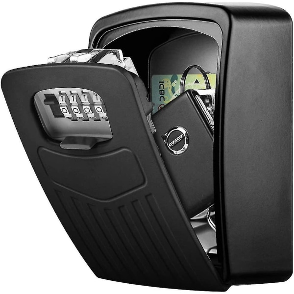 Nyckelskåp, Premium Stor nyckellåda, Nyckelskåp med 4-siffrig kod, Väggmonterad säkerhet