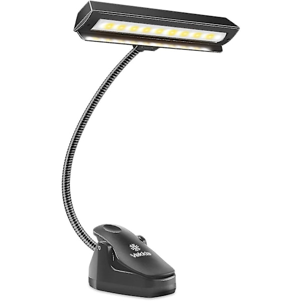 Professionell musiker superljus 19 LED-notställningsljus, klämma på orkesterpianolampor, 9 nivåer dimbar uppladdningsbar
