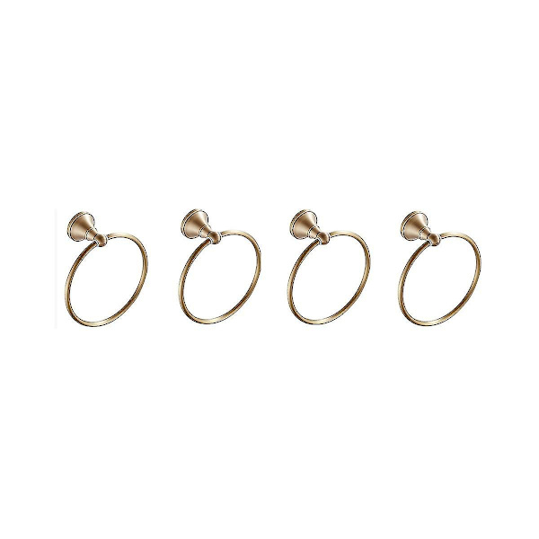 4 st antika guld mässing handdukshållare badrum runda handduksringar handduksställ