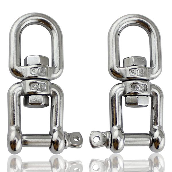 M8-2stk 304 Rustfrit Stål Drejelig Shackle, Øje Til Øje Drejelig Ring, Til Hængende Crday Gave