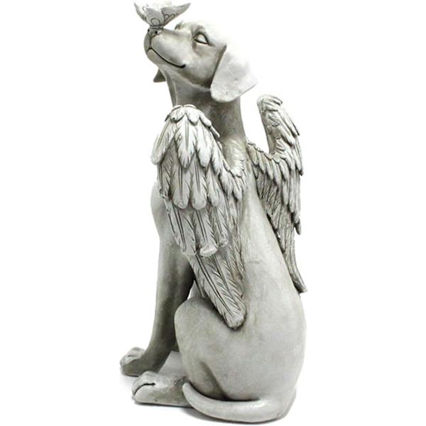 Katte- og Hunde-Engle Gravstedsmarkør, Hunde-Engle Dyreminde Gravstedsmarkør Tributstatue, Ornament Dyreminde Dyrehave Statue til Udendørs Have Skrivebord