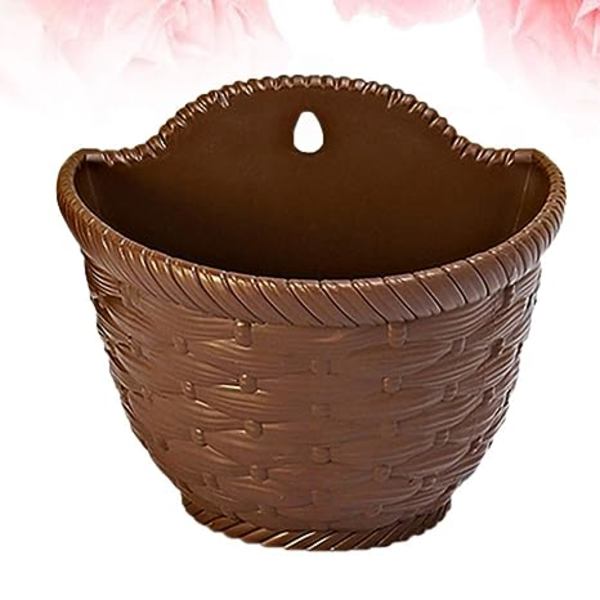 2 st Vägghängande Planter Vävd Blomkorg Staket Hängande Kruka för Inomhus Utomhus Räcke Staket Balkong Trädgård Heminredning Storlek L
