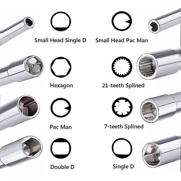 8 forskellige karburatorskruetrækkere, karburatorjusteringsværktøjssæt Karburatorjustering kompatibel med 2-taktsmotorer