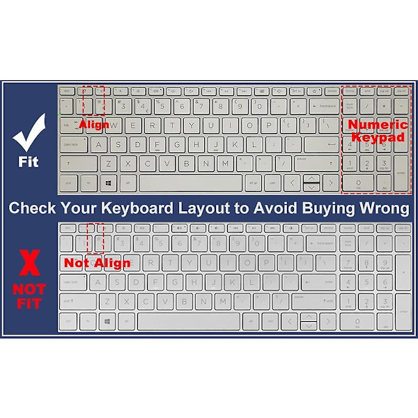 Tastaturdækning til 2022 HP Pavilion 15 15.6\" 15-er 15-eh & HP Laptop 15-eg 15-er0097nr 15-er0056cl 15-er0051nr 15t-er000 15-eg0010