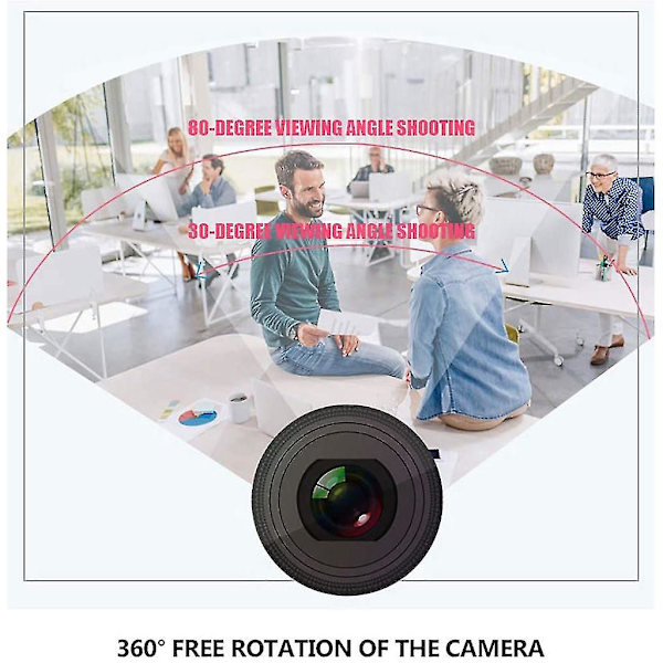 360 roterande 4k HD-webbkamera med mikrofon, kontakt LED-försköningsringljus, autofokus webbkamera