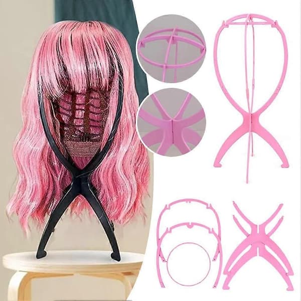 Avtakbar parykkstativ Parykkstyling Fast base, Hodeplagg Sammenleggbar støtte U2I5 White 1pcs
